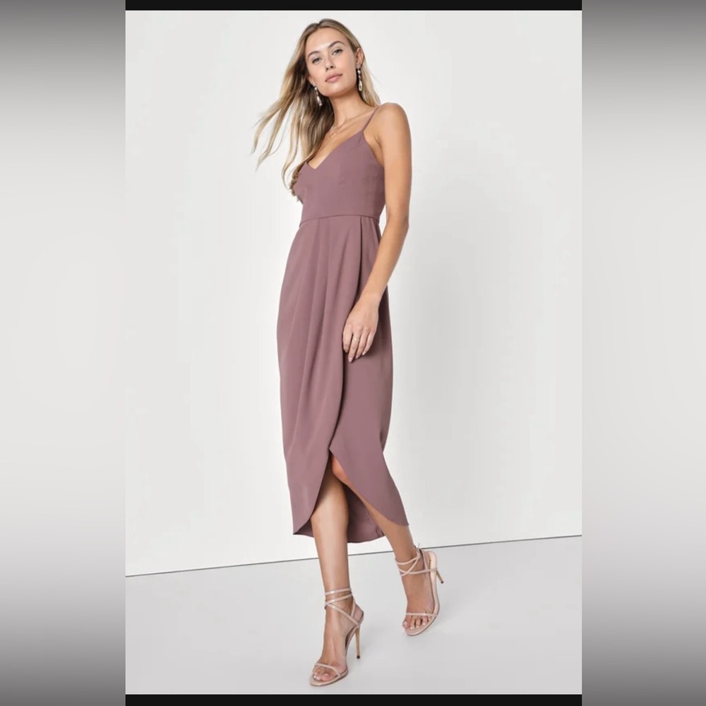 Lulus Reinette Mauve Purple Midi Dress - Size S